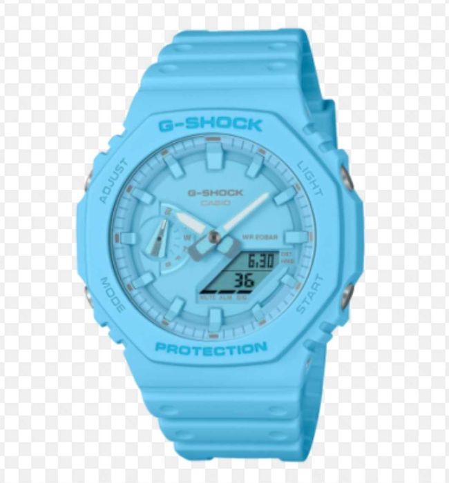 Ceas Sport Casio G-Shock GA-2100 Neon Blue Ciel – Nou, Garanție 2 Ani
