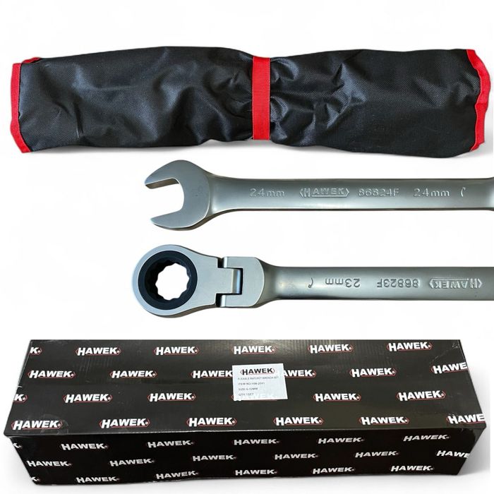 Звездогаечни Тресчотни Ключове  с ЧУПЕЩО РАМО 6-32 ММ 22 Части HAWEK