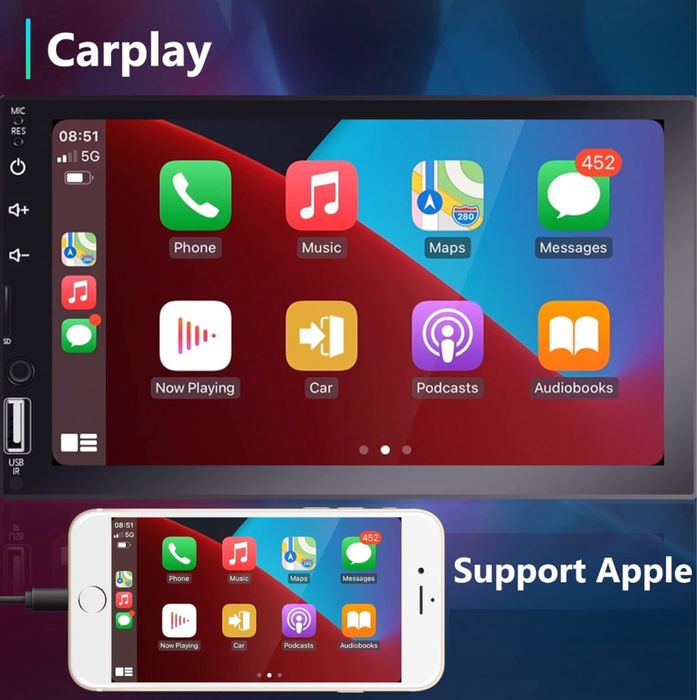 Mp5 video player - Apple Carplay - Android Auto - CADOU CAMERA RETUR
