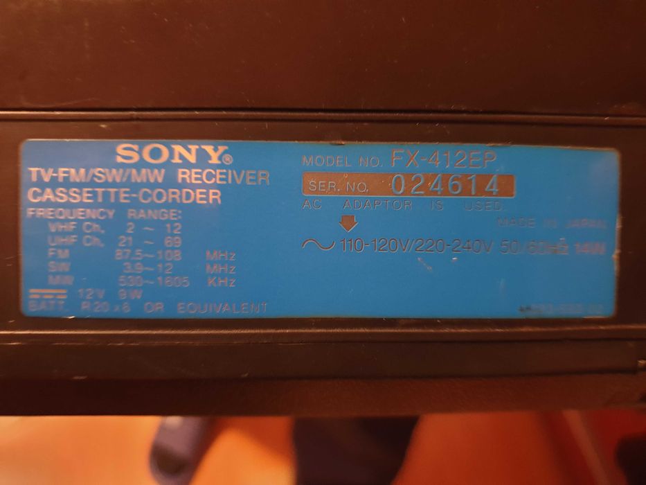 SONY Radio-TV-Casette FX412EP