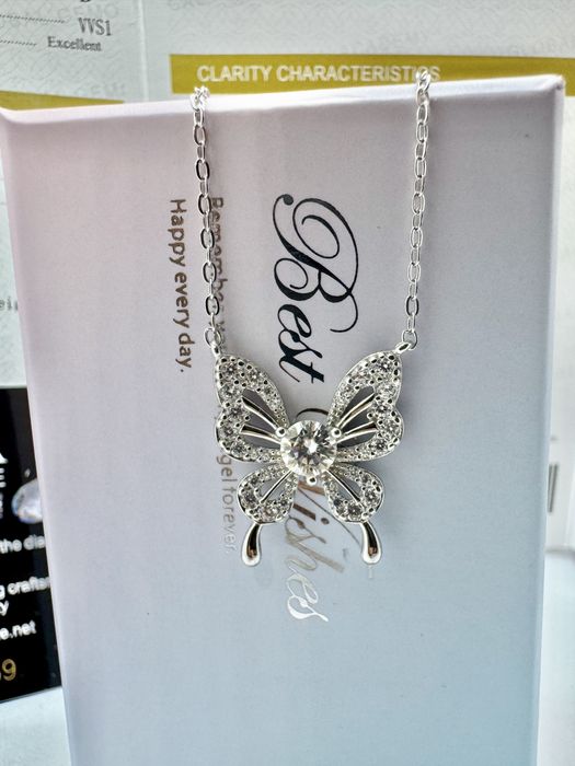 Сребърно колие с мойсанит (Диамант) 0.5 карата