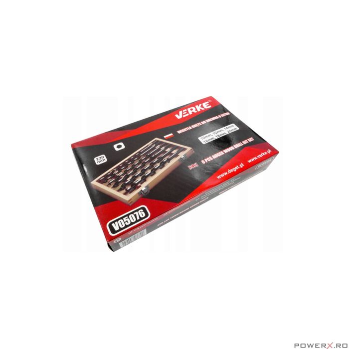 Trusa de burghie pentru lemn 6 piese 10-20mm Verke