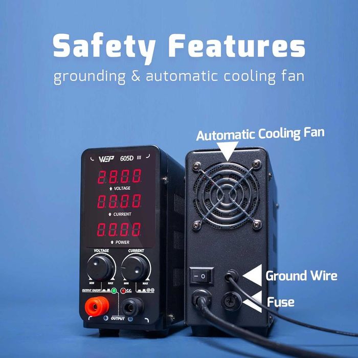 Захранващ блок WEP 605D-III, 60V, 5A, импулсен, с цифров дисплей.