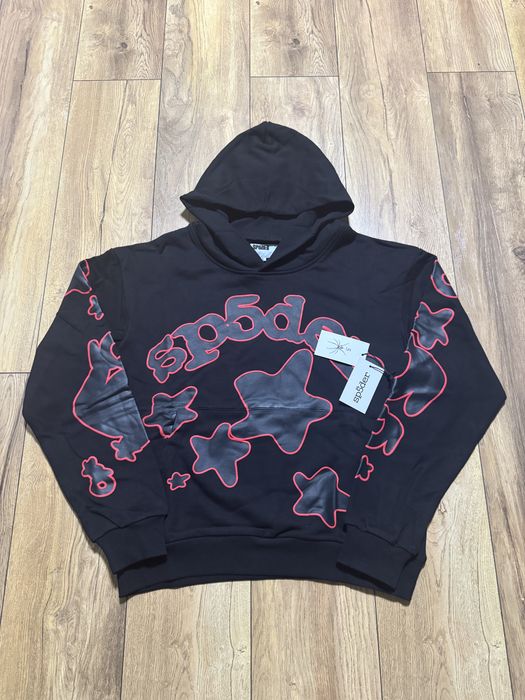 НОВО! Sp5der Beluga Hoodie Black/Red суичер