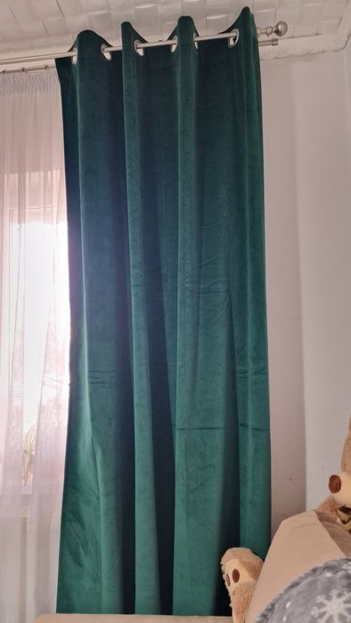 Set Draperi catifea verde smerald Tony 140×280cm.!