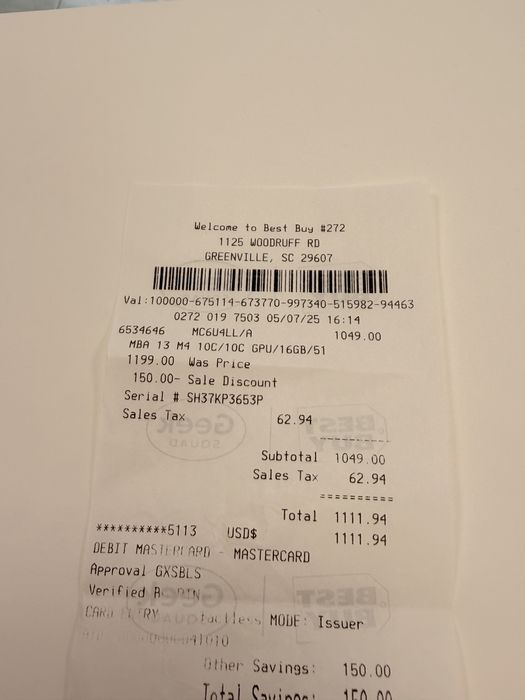Apple Macbook Air M4 2025 512gb Ssd 16gb Ram — миниатюра 6