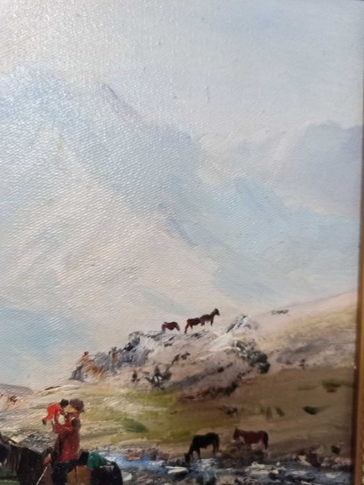 Страхотна картина маслени бои върху платно Курмангазы Акашевич Акашев