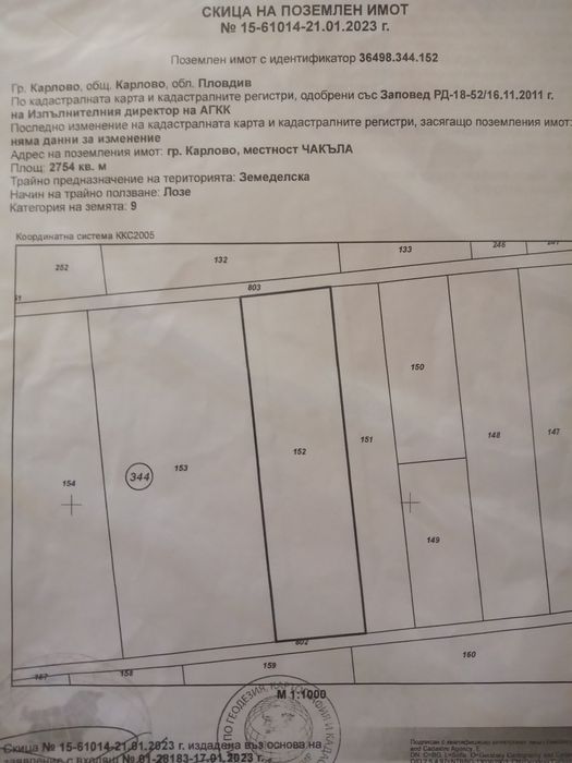 Продавам 2754 кв.м на главен път Карлово Баня