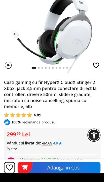 Casti XBOX Stinger 2 Hyper X - Noi!