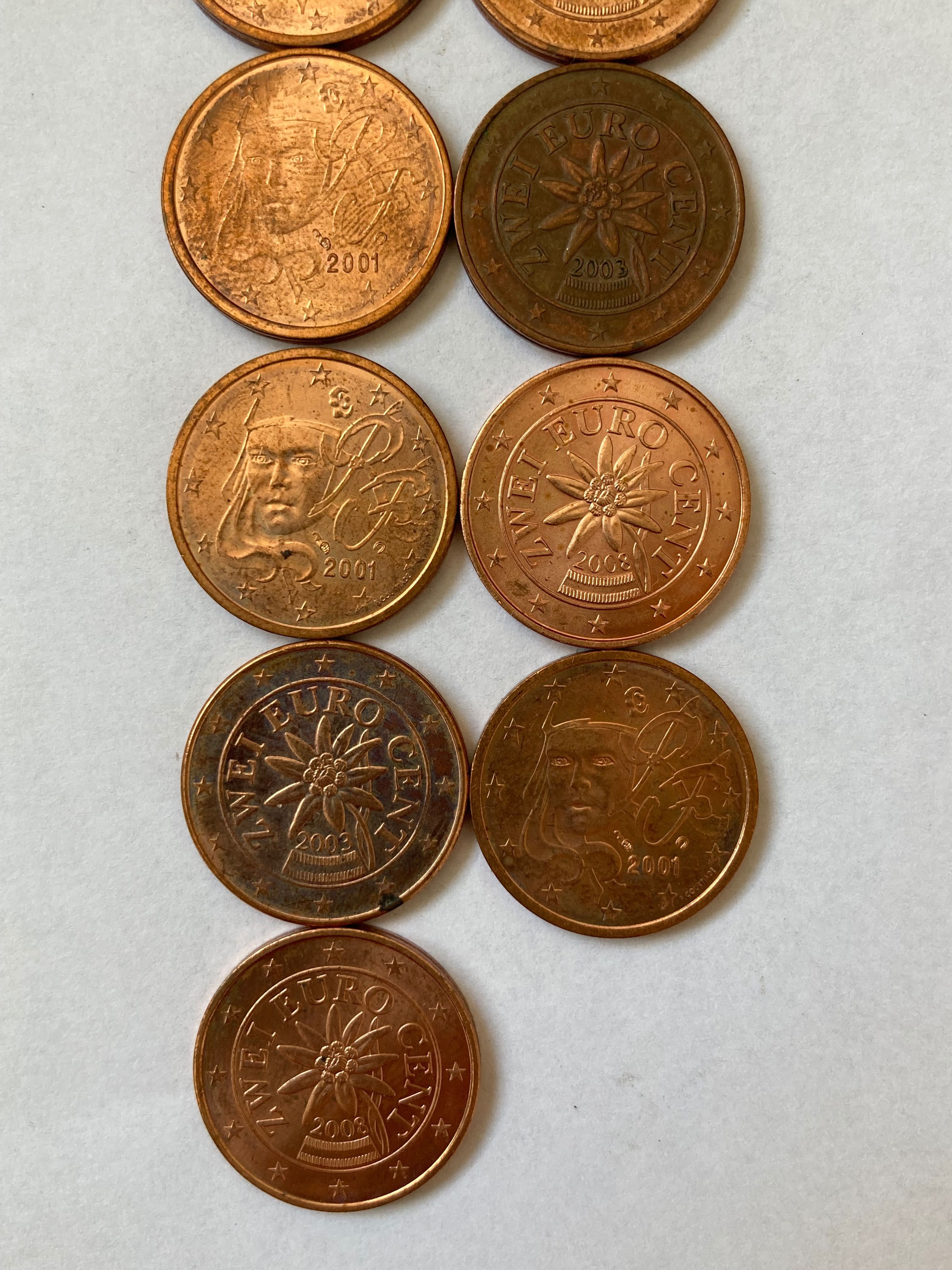 Monede 2 euro cenți intervalul 1999-2008