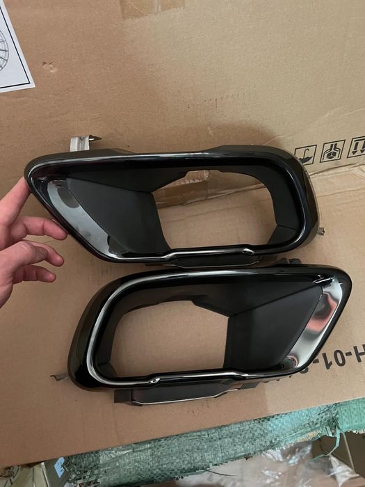 Ornamente BMW tips Evacuare ornamente tobe compatibile cu BMW X4 X5 X6 X7 G04 G05 G06 G07 Modelele G black chrome negru lucios