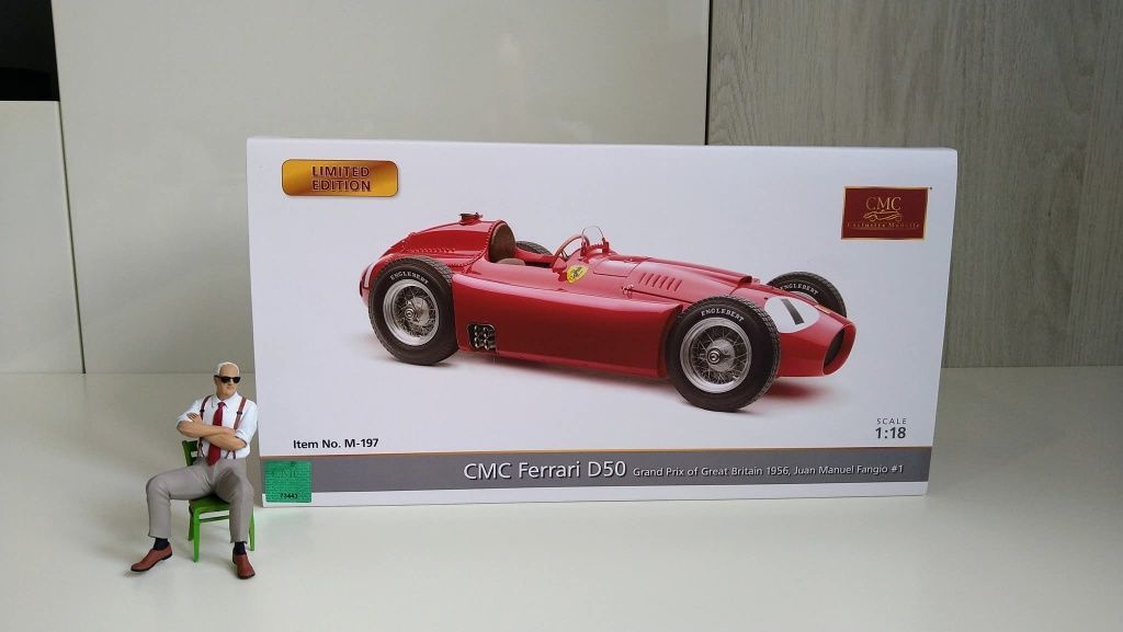 Machetă Ferrari D50 Fangio #1 CMC 1/18