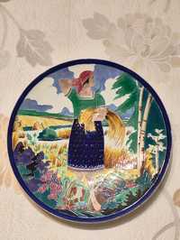 Настенная агит тарелка 1930 е года.