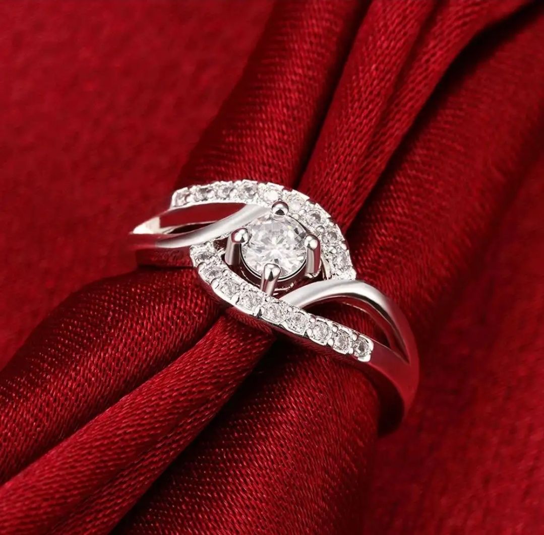 Женское кольцо из серебра 925 пробы размер US-8,9