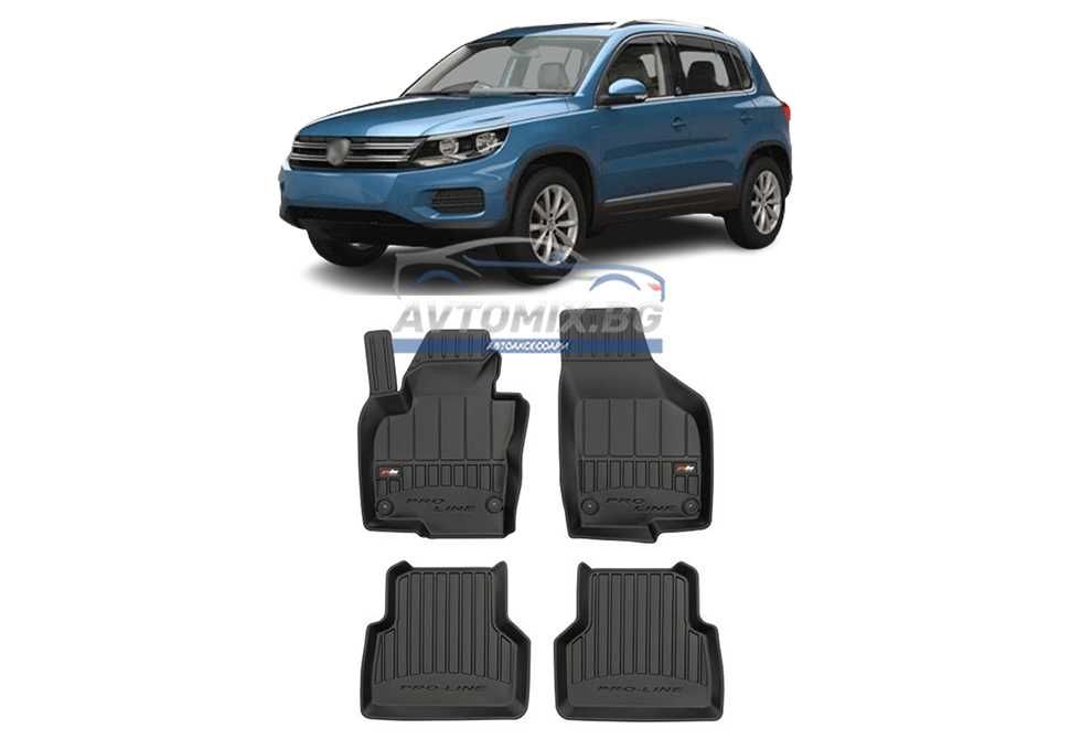 Гумени стелки зa VW Tiguan 1, 2007-2017 г., ProLine 3D