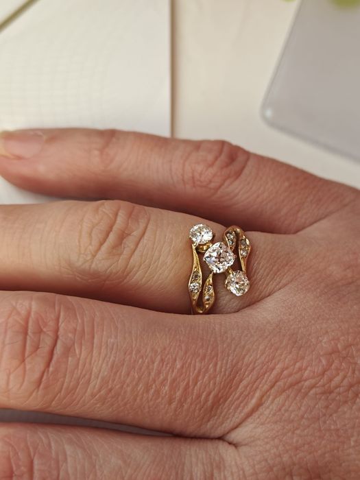 Inel vechi aur 18k diamante certificat