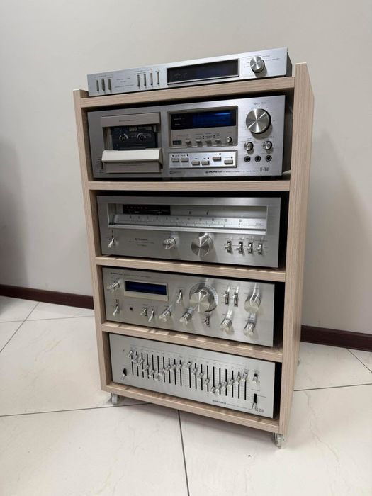 HIFI аудио рак шкаф с колелца за 5 компонента в 4 цвята