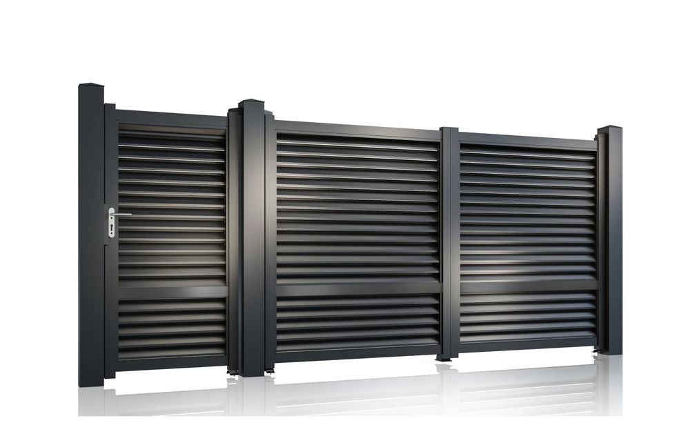 Set porti metalice din aluminiu, de culoare gri antracit și maro