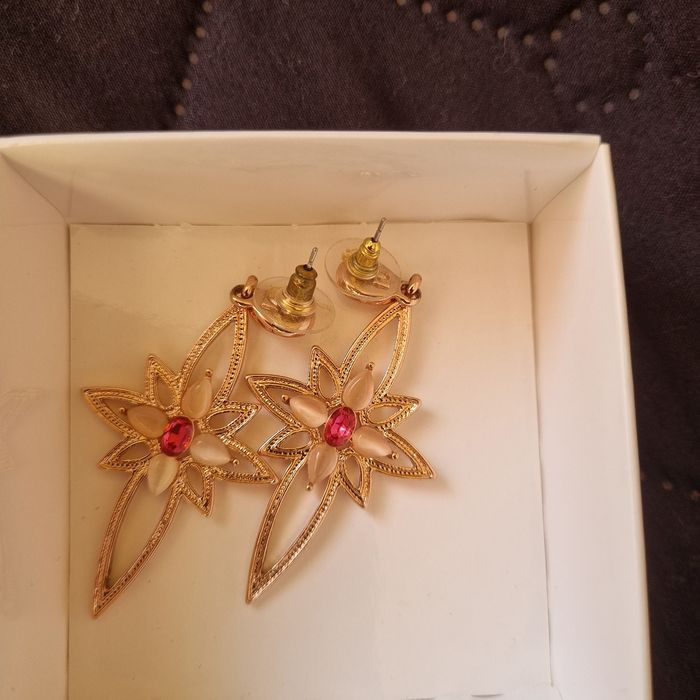 Обеци с розово позлатяване