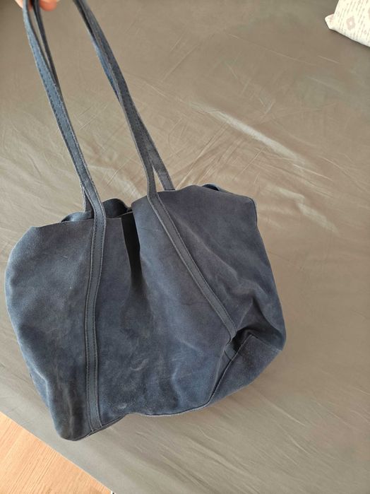 Geanta piele intoarsa Mango