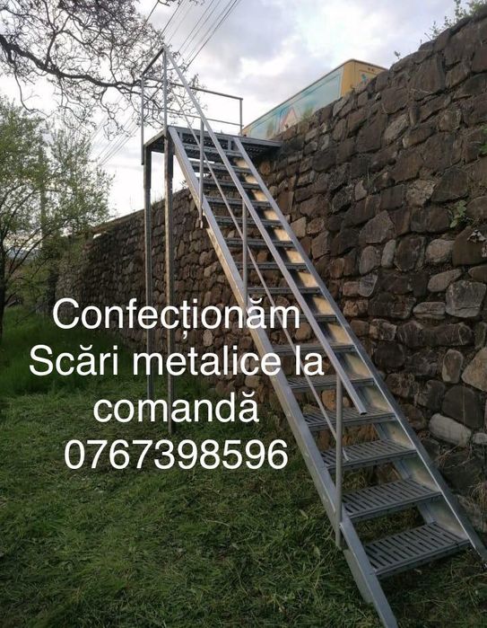 Scara metalica zincata exterioara pt  casa , beci și incendiu ISU