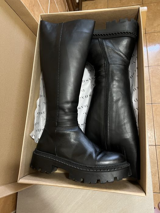 Cizme piele naturala neagra cu fermoar