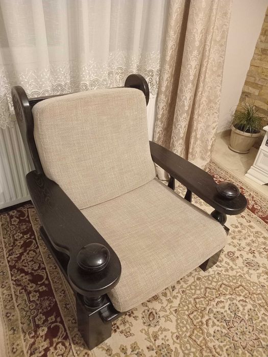 Canapea+ fotoliu(lemn natural-stejar)