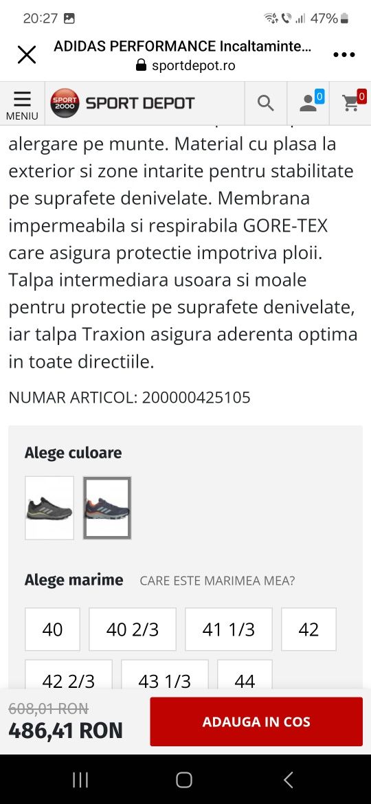 Adidasi Adidas Tracerocker 2.0 GTX noi