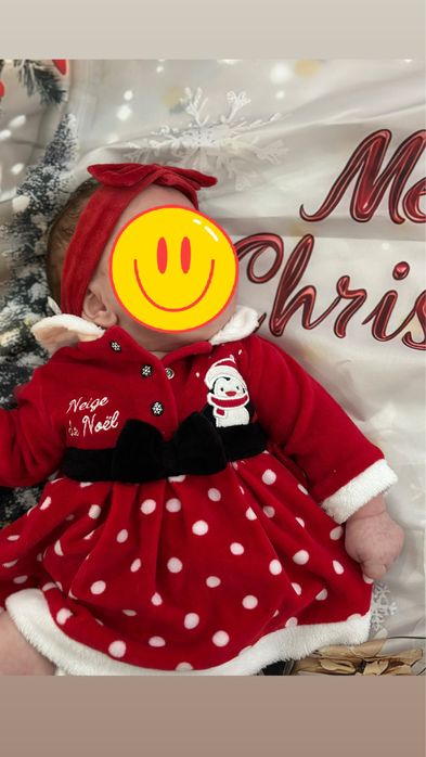 Коледна рокля за новородено