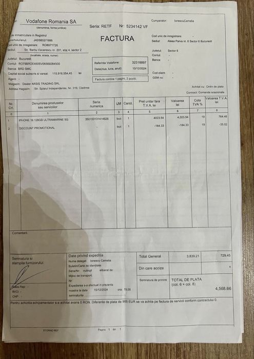 Iphone 16( rasp doar la tel)