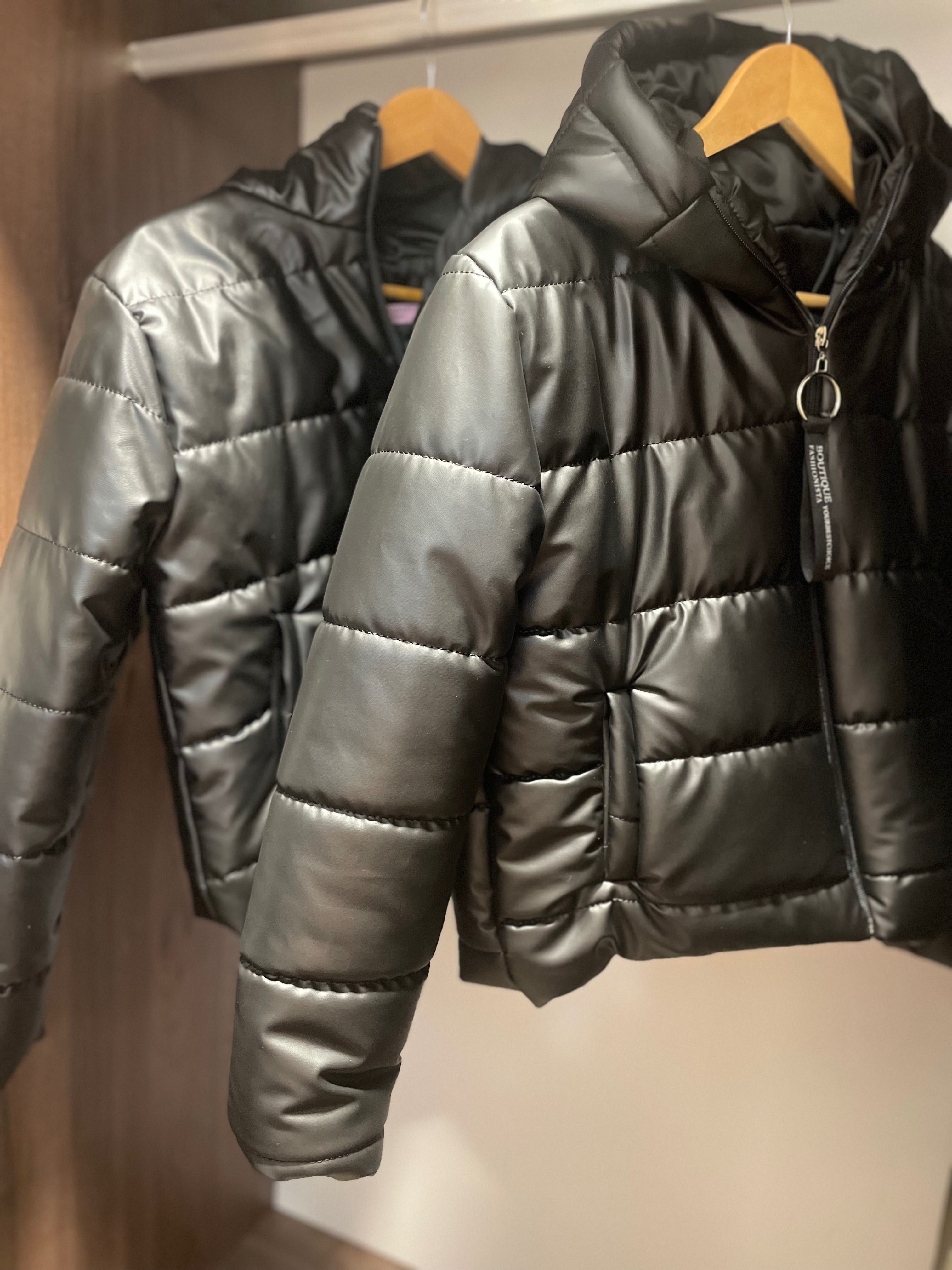 Black fake Leather Jackets M/L