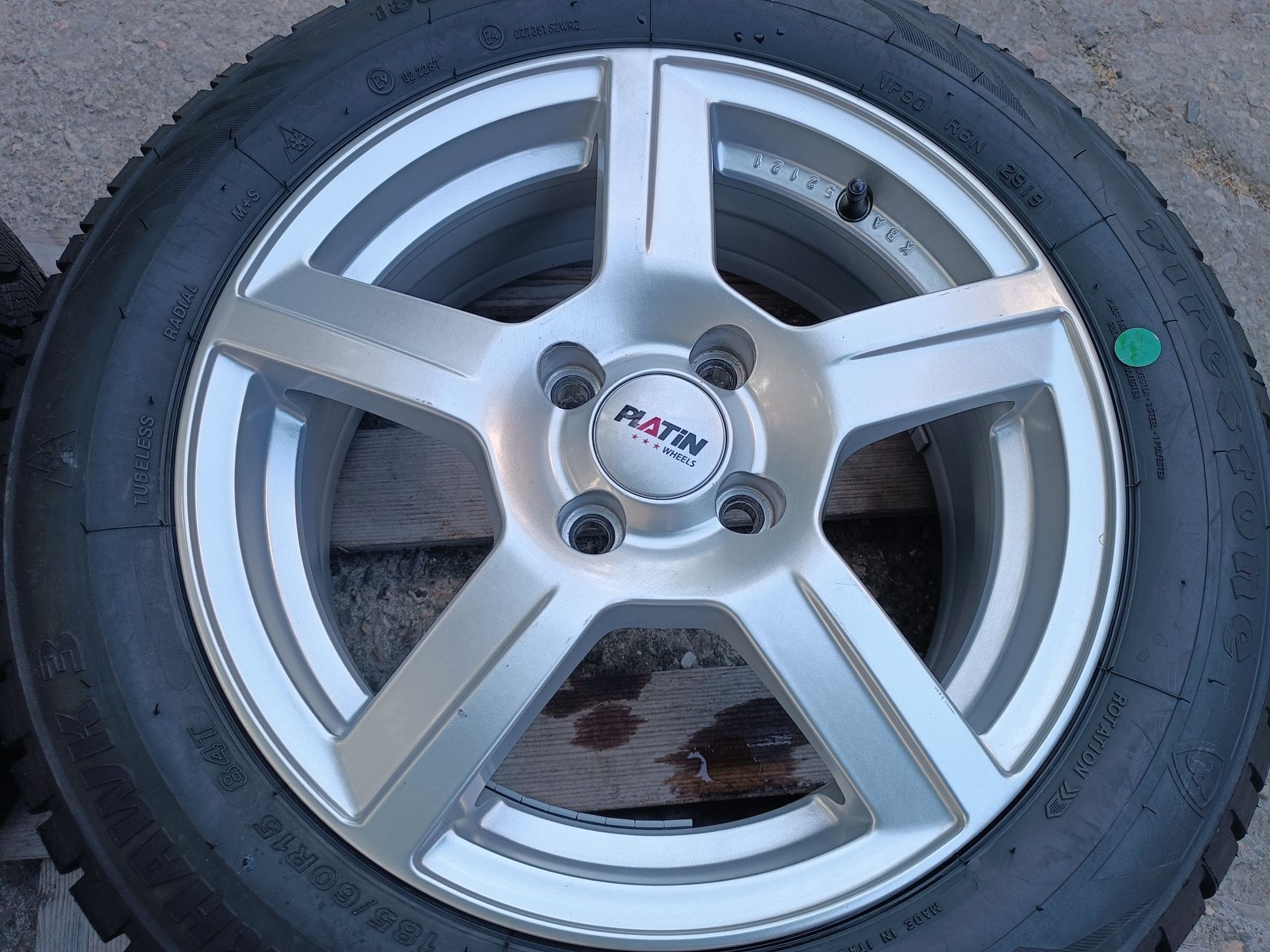 Лети джанти 15ки 4х100 Platin + зимни гуми Firestone