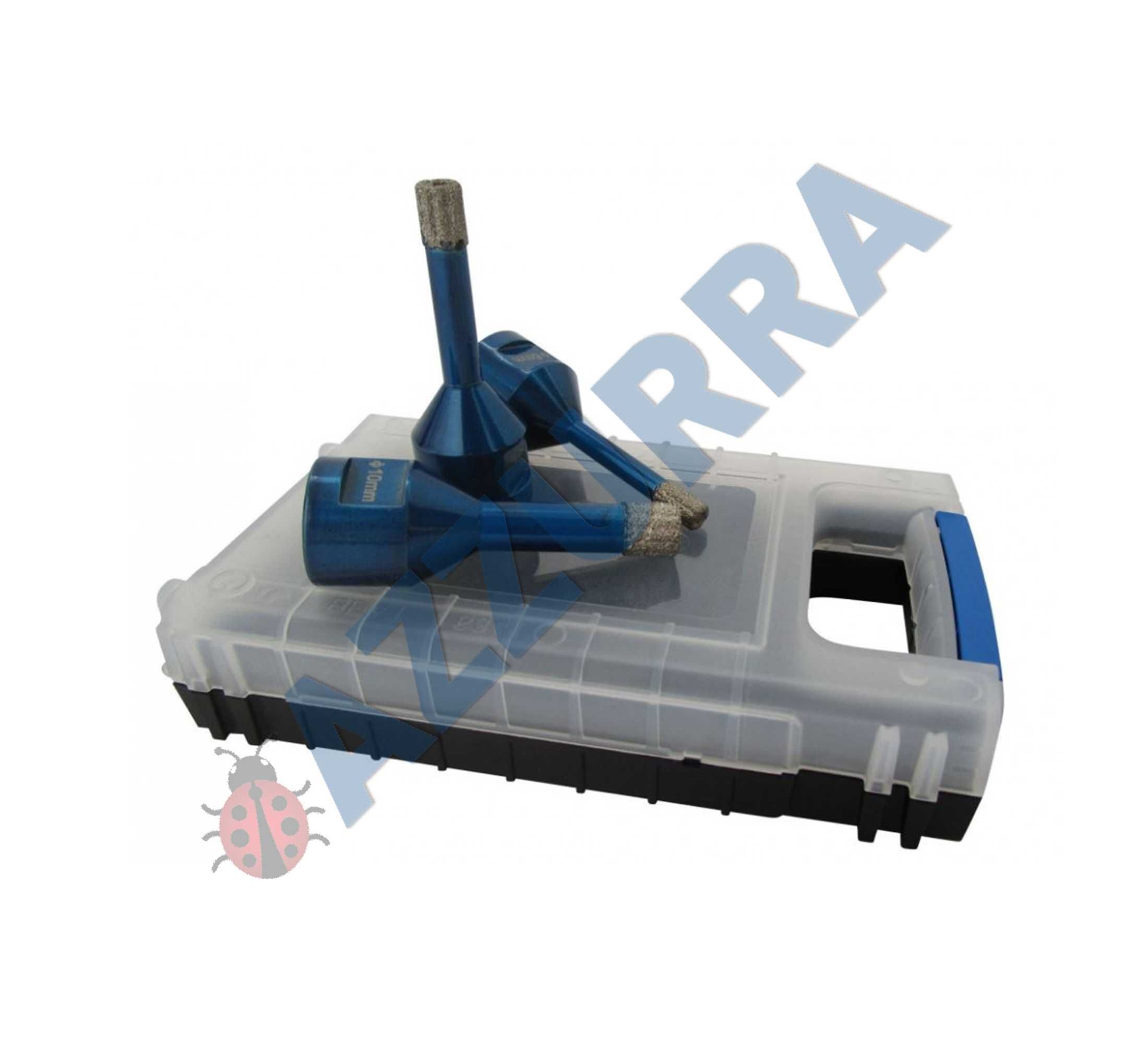 Set carote Profi gresie portelanata piatra diam. 6, 8, 10mm cu ceara