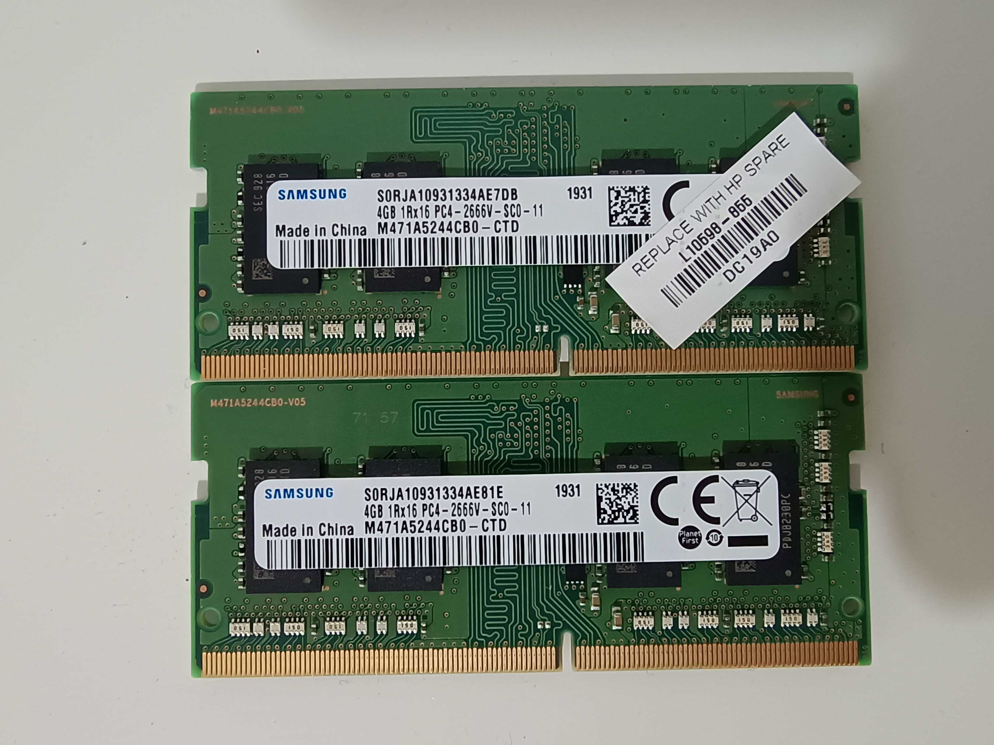 8gb RAM DDR4 2666MHz dual-channel, Samsung, 2 x 4gb