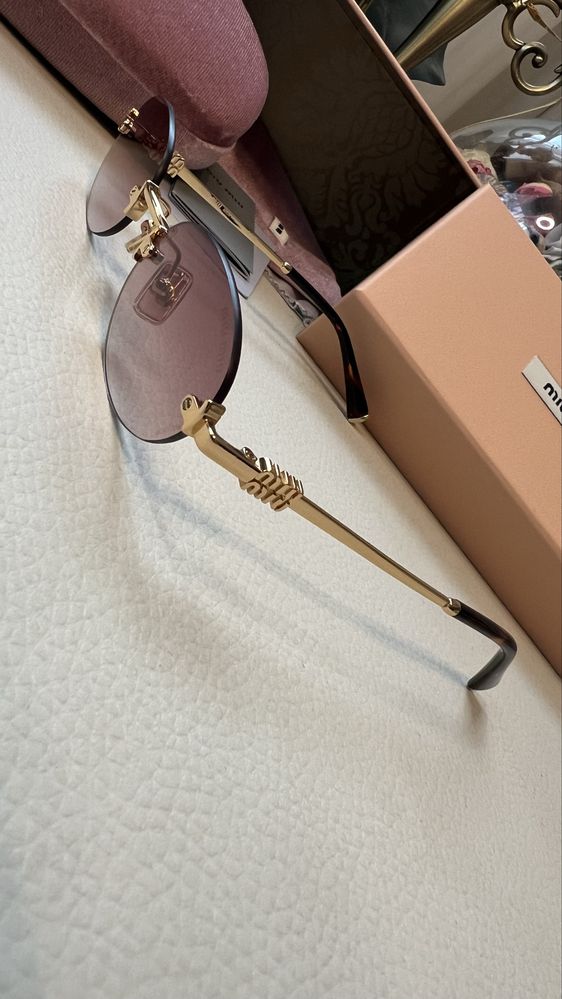 Miu Miu smua54s ochelari de soare noi rimless lentile rame