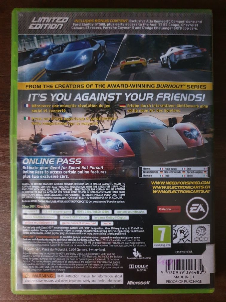 NFS/Need For Speed Hot Pursuit Xbox 360