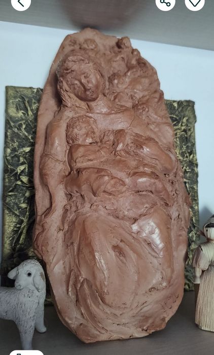 ceramică,, Fecioara cu pruncul " handmade