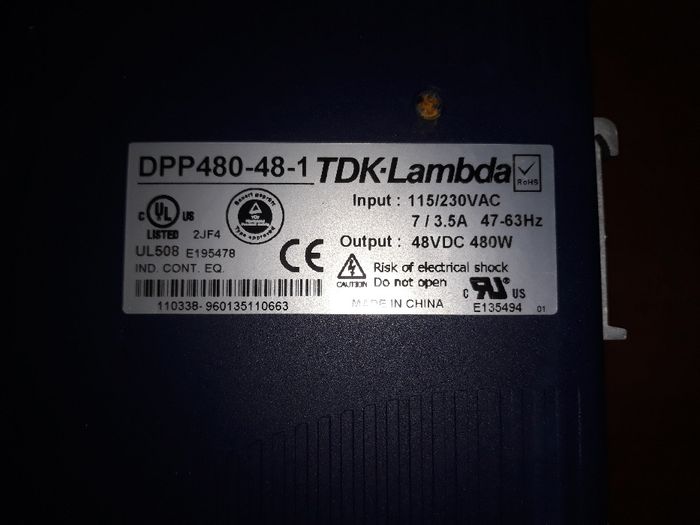 Захранващ блокTDK LAMBDA 230/48V DC 10A