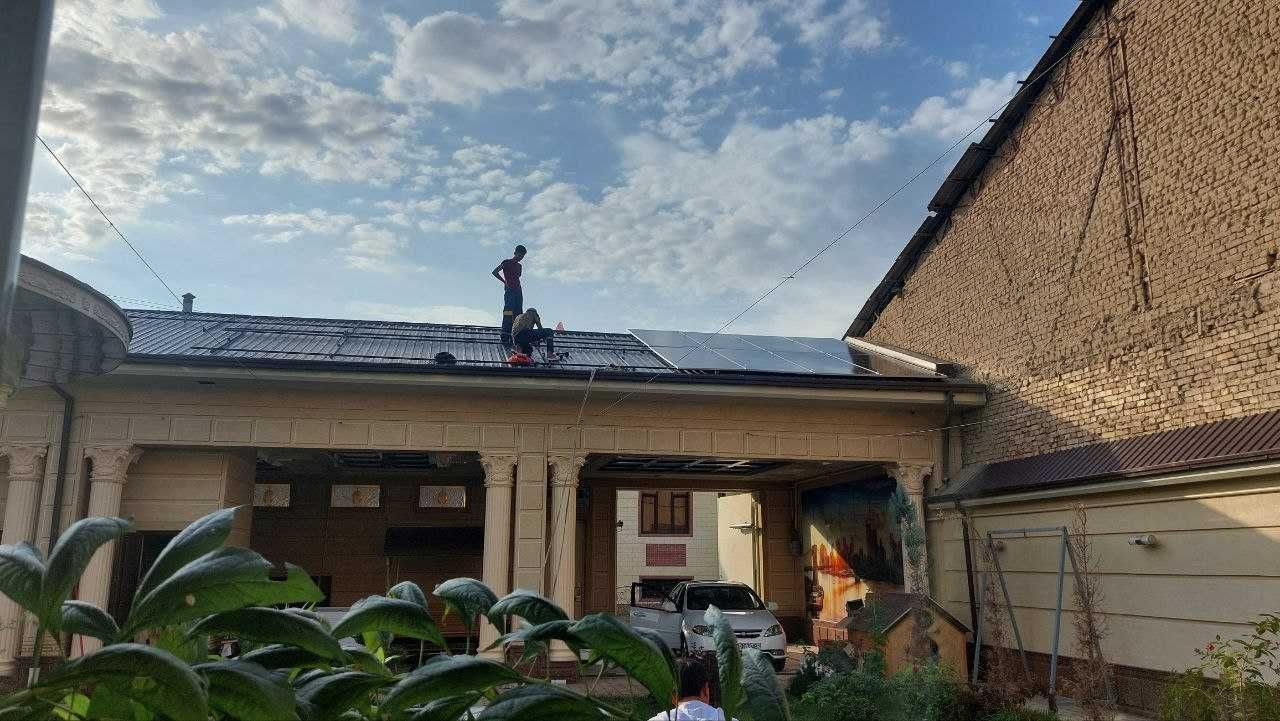 10 КВТ 37,5 СУМ. УСТАНОВКА. Quyosh paneli o'rnatish. Солнечный