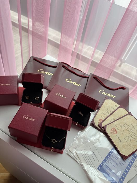 Cartier обеци, пръстен, колие