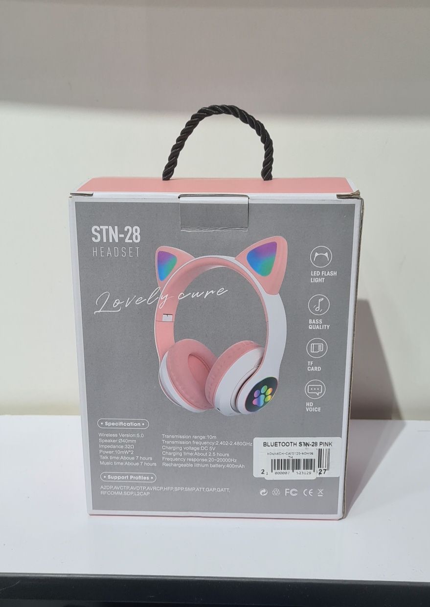 Симсиз Bluetooth наушник Cat Ear STN 28 Мушук кулокчалик ва чирокчалик