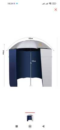 Зонт-палатка с боковой стенкой на замке.