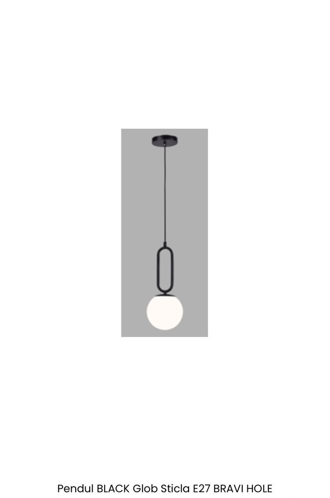 Lampa Pendul BLACK Glob Sticla E27 BRAVI HOLE
