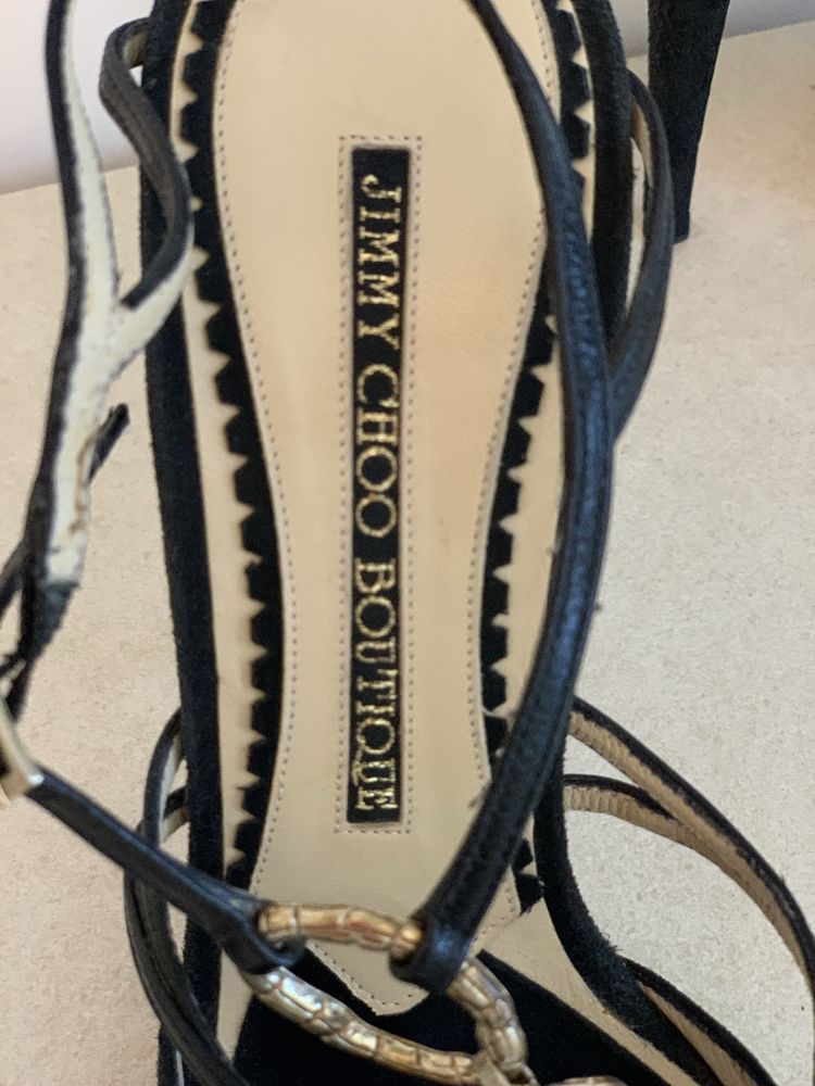 Sandale negre piele intoarsa Jimmy Choo originale 39