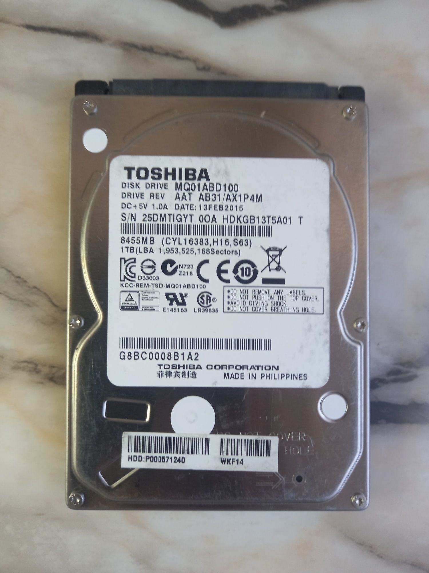 Хард диск за лаптоп Toshiba 1TB , 5400rpm,8MB, SATA 3