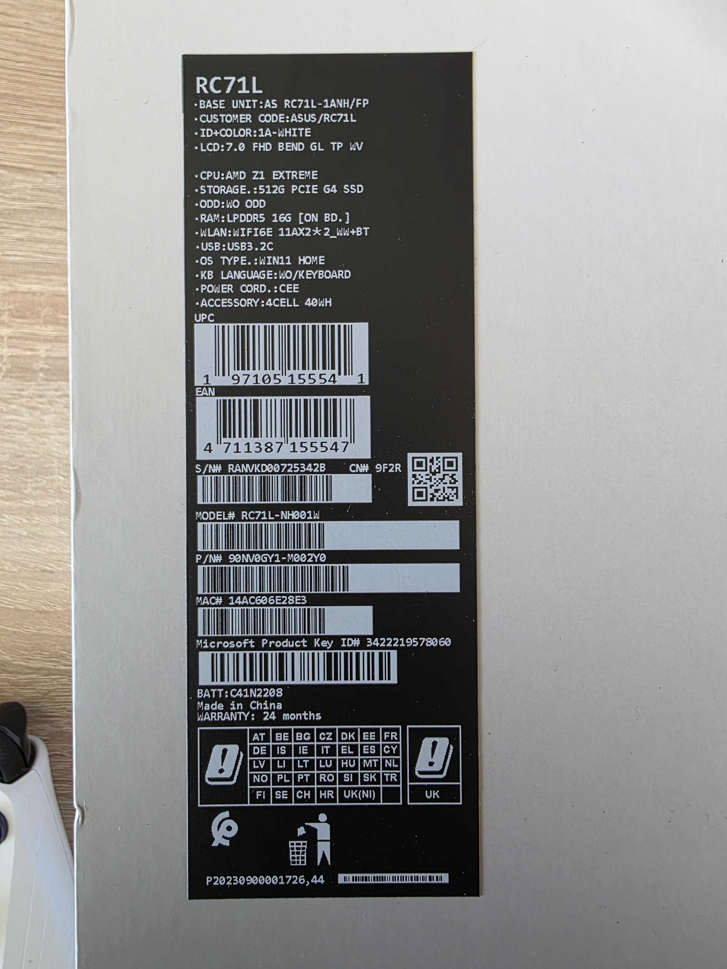 Asus ROG Ally Z1 Extreme