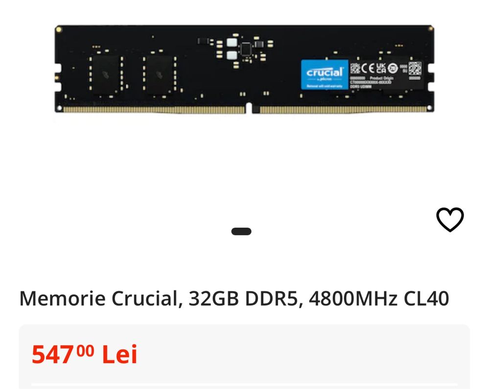 Memorie ram crucial DDR5 de 32gb