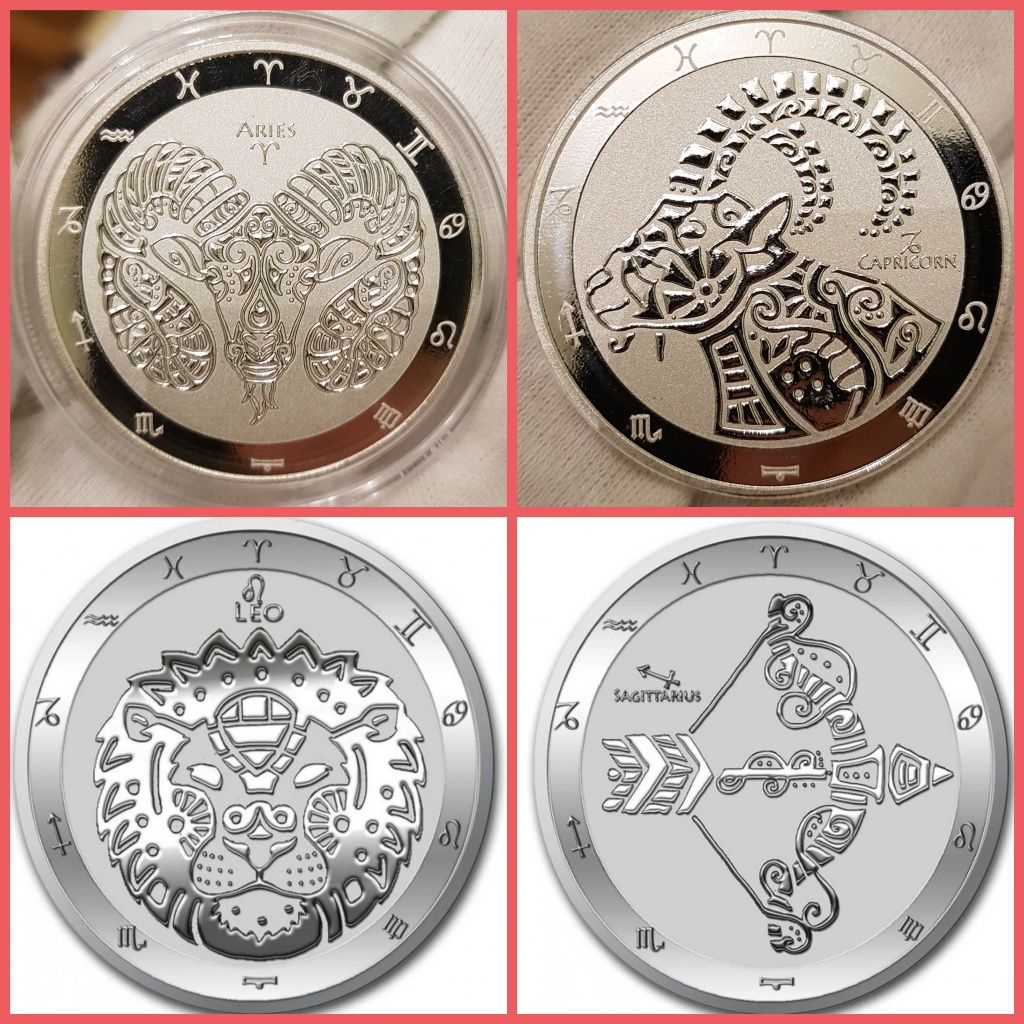 Zodiac Series Lunar Ruanda monede argint lingou 999