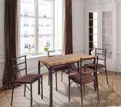 Table set with 4 Chairs - Brown