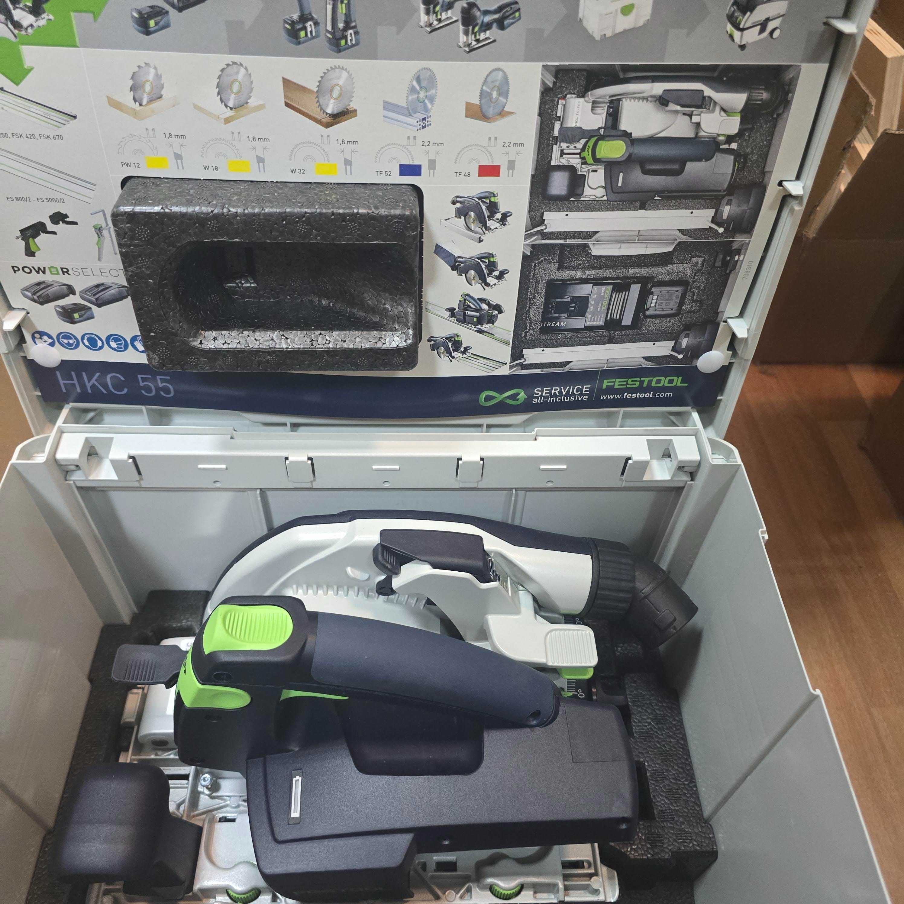 Акумулаторен ръчен циркулярен трион Festool HKC 55 basic